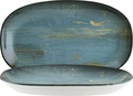 Platou Oval din Porțelan Bonna Madera Mint, Design Vintage Efect de Lemn, 19 x 11 cm, Compatibil cu Mașina de Spălat Vase și Cuptorul cu Microunde, Set de 12 Piese