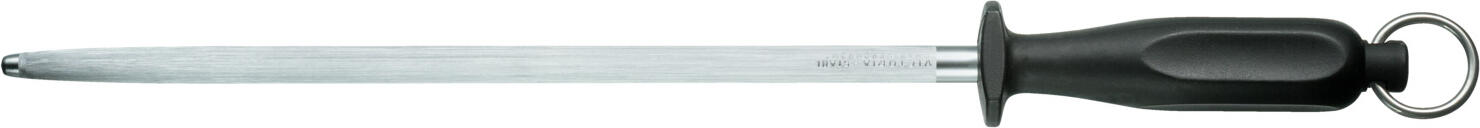 Victorinox Victorinox AG Butcher's steel, 30 cm, fine wire, round Metzgerstahl, 30cm, Feinzug, rund Butcher's steel, 30 cm, fine wire, round; Blade length 30 cm, 43.4 cm (L); black/silver; round Metzgerstahl, 30cm, Feinzug, rund; Klingenlänge 30 cm, 43.4 cm (L); schwarz/silber; rund KITCHEN UTENSILS PRACTICAL KITCHEN TOOLS FOR EVERY TASK - Robust and durable tools for different tasks - Practical kitchen helpers with high functionality - Manufactured with know-how and a first-class understanding of design The right kitchen utensils make cooking easier and help professional and amateur chefs prepare delicious meals that you can enjoy with your loved ones. The kitchen utensils collection is characterized by classic design and attention to detail. It is made from high-quality materials and offers exactly what chefs need: reliable, functional helpers for every kitchen task. From the bidirectional kitchen grater to the agile tomato peeler, you will find the right tools for your kitchen toolbox here. KÜCHENUTENSILIEN PRAKTISCHE KÜCHENWERKZEUGE FÜR JEDE AUFGABE - Robuste und widerstandsfähige Werkzeuge für unterschiedliche Aufgaben - Praktische Küchenhelfer mit hoher Funktionalität - Gefertigt mit Know-how und erstklassigem Design-Verständnis Die richtigen Küchenutensilien erleichtern das Kochen und unterstützen Profi- und Hobbyköche bei der Zubereitung leckerer Mahlzeiten, die Sie mit Ihren Liebsten genießen können. Die Küchenutensilien-Kollektion zeichnet sich durch klassisches Design und Liebe zum Detail aus. Sie besteht aus hochwertigen Materialien und bietet exakt, was Köche brauchen: verlässliche funktionale Helfer für jede Küchenaufgabe. Von der bidirektionalen Küchenreibe bis zum wendigen Tomatenschäler finden Sie hier die richten Tools für Ihre Küchenwerkzeugkiste.