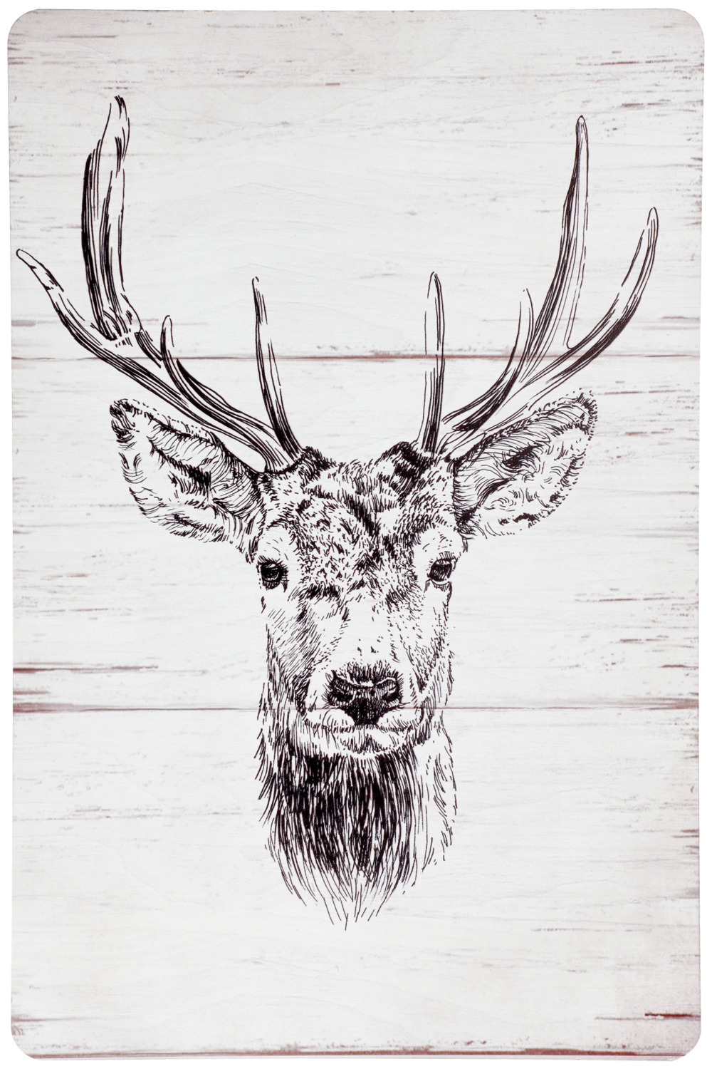 unknown LUSINI Solutions GmbH Wall art Jerik Wandbild Jerik Wall art Jerik; 40x60 cm (LxH); white/black Wandbild Jerik; 40x60 cm (LxH); weiß/schwarz Wall art made of pressed wood with deer motif. Hanger on the back. Wandbild aus Pressholz mit Hirsch-Motiv. Aufhängevorrichtung auf der Rückseite.