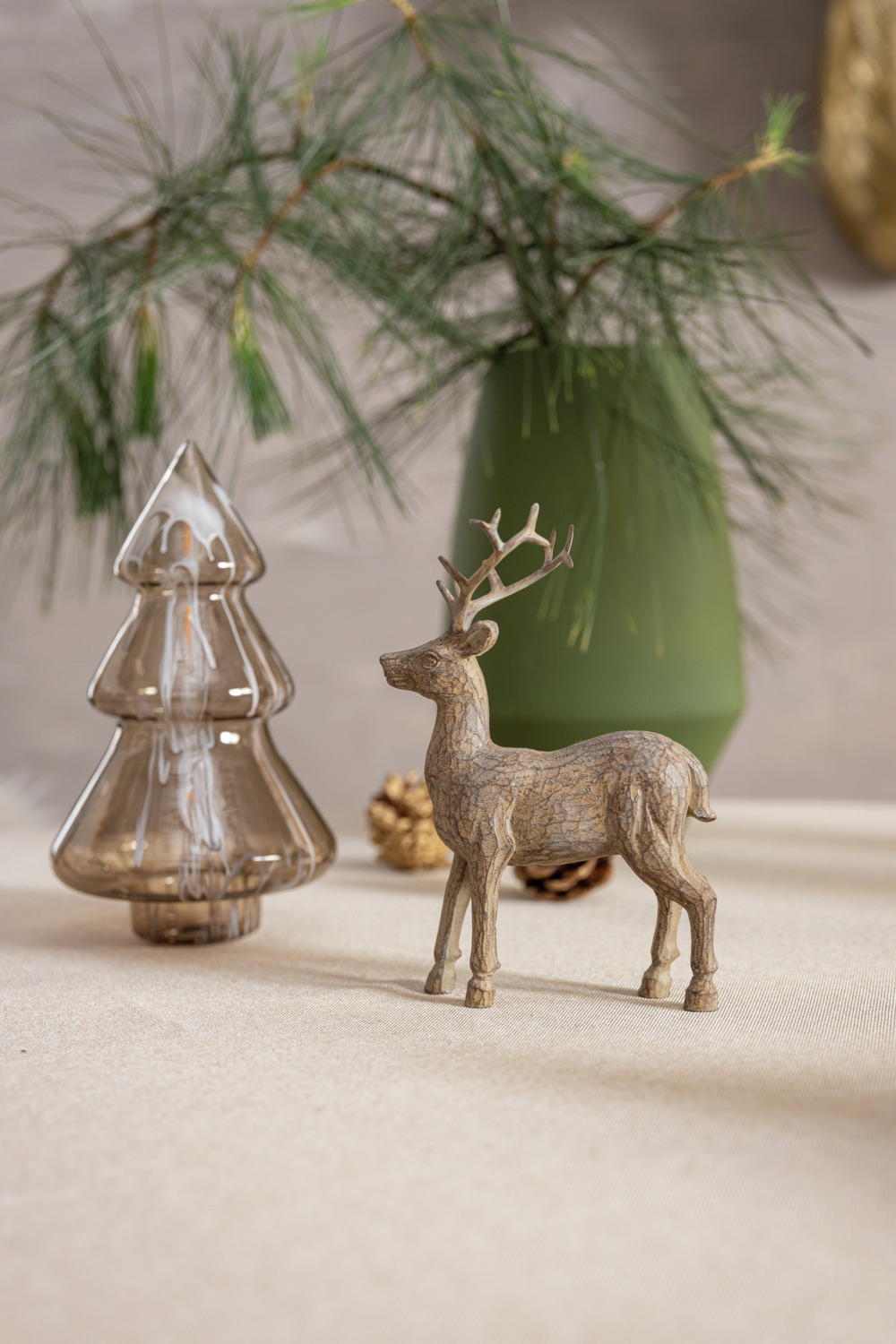 Vega Alketa Decorative Deer Figure, Resin Material, Brown, 11.5 x 6 x 16 cm