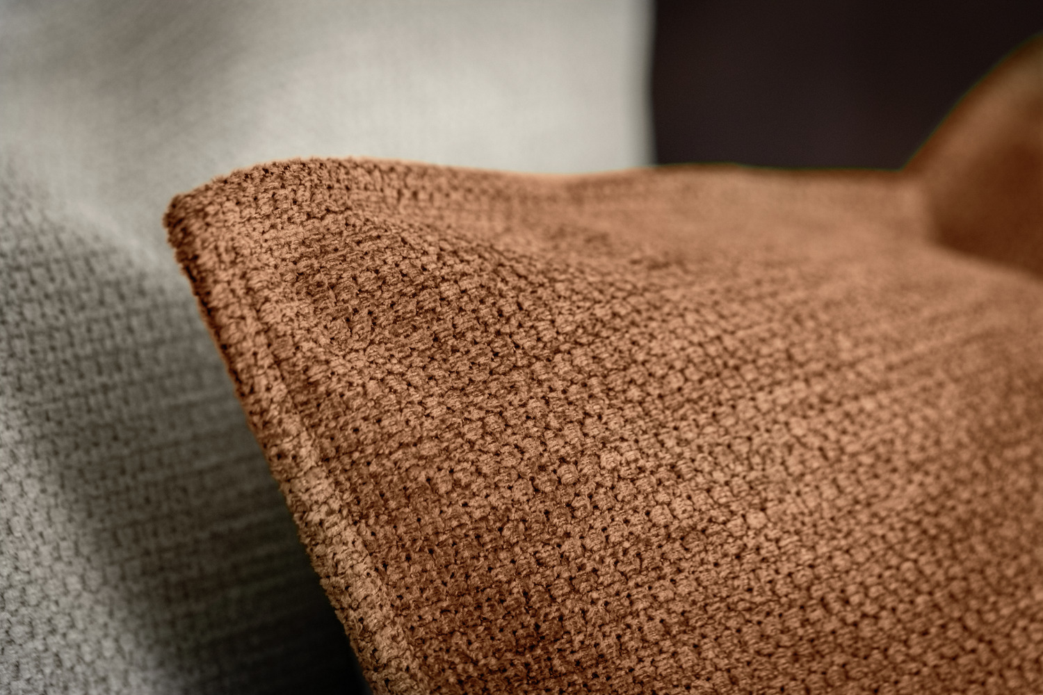 ERWIN M. LUSINI Maella Cushion Cover, 50x50 cm, Terracotta, Water-repellent, Non-iron, Zip Closure, OEKO-TEX Standard 100, Hotel and Spa Quality
