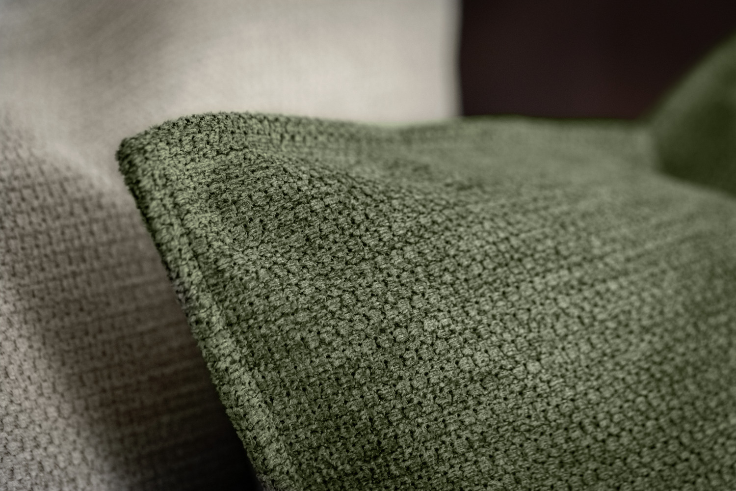 ERWIN M. LUSINI Maella Decorative Cushion Cover, 40 x 40 cm, Olive, Water-Repellent, Non-Iron, Zip Closure, OEKO-TEX Standard 100