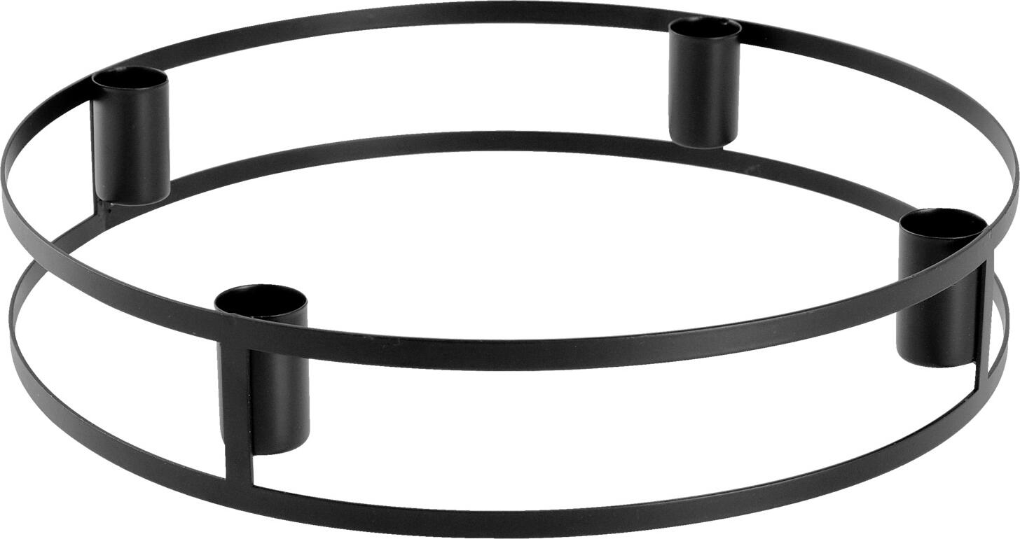 unknown LUSINI Solutions GmbH Advent wreath Jori Adventskranz Jori Advent wreath Jori; 30x5.5 cm (ØxH); black Adventskranz Jori; 30x5.5 cm (ØxH); schwarz Advent wreath made of black lacquered metal. Adventskranz aus schwarz lackiertem Metall.