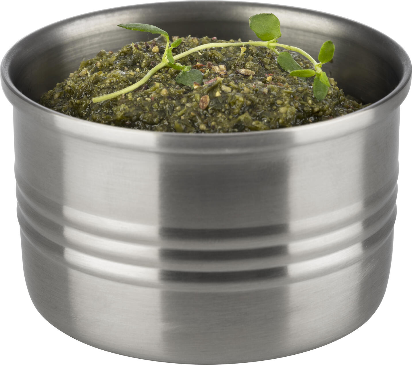 APS SNACKCAN Stainless Steel Snack Bowl, Brushed Matt Finish, 120ml Capacity, 6.5cm Diameter, Dishwasher Safe Serving Bowl for Gastronomy