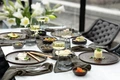 VEGA Etana Round Flat Porcelain Plate, Grey Matte Glaze, 27 cm Diameter, Set of 6 pieces