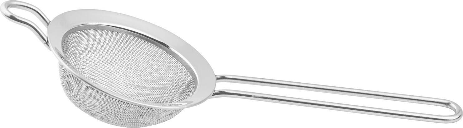 Weis Fine Kitchen Strainer, 8 cm Diameter, 18/8 Stainless Steel, 0.64 mm Mesh, with Ergonomic Handle and Hanging Loop, Silver