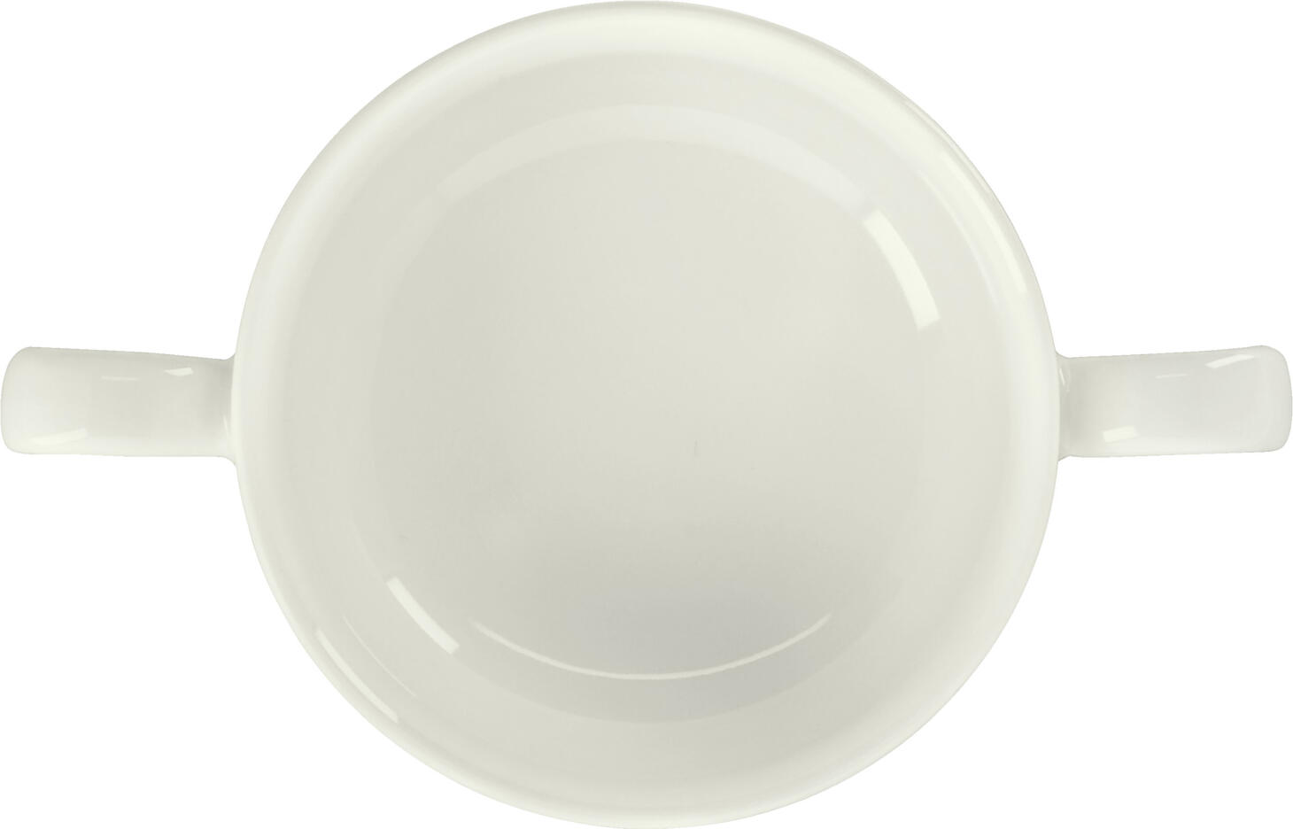 Set de 6 piese ceșoare de supă din porțelan VEGA Opus, 300 ml, Coala de fildeș, Stivuibile cu două mânere ergonomice, Rezistente la mașina de spălat vase