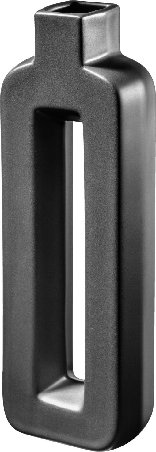 unknown LUSINI Solutions GmbH Vase Soraya Vase Soraya Vase Soraya; 10x5x29.3 cm (LxWxH); black; rectangular Vase Soraya; 10x5x29.3 cm (LxBxH); schwarz; rechteckig Modern porcelain vase. Waterproof. Moderne Vase aus Porzellan. Wasserdicht.