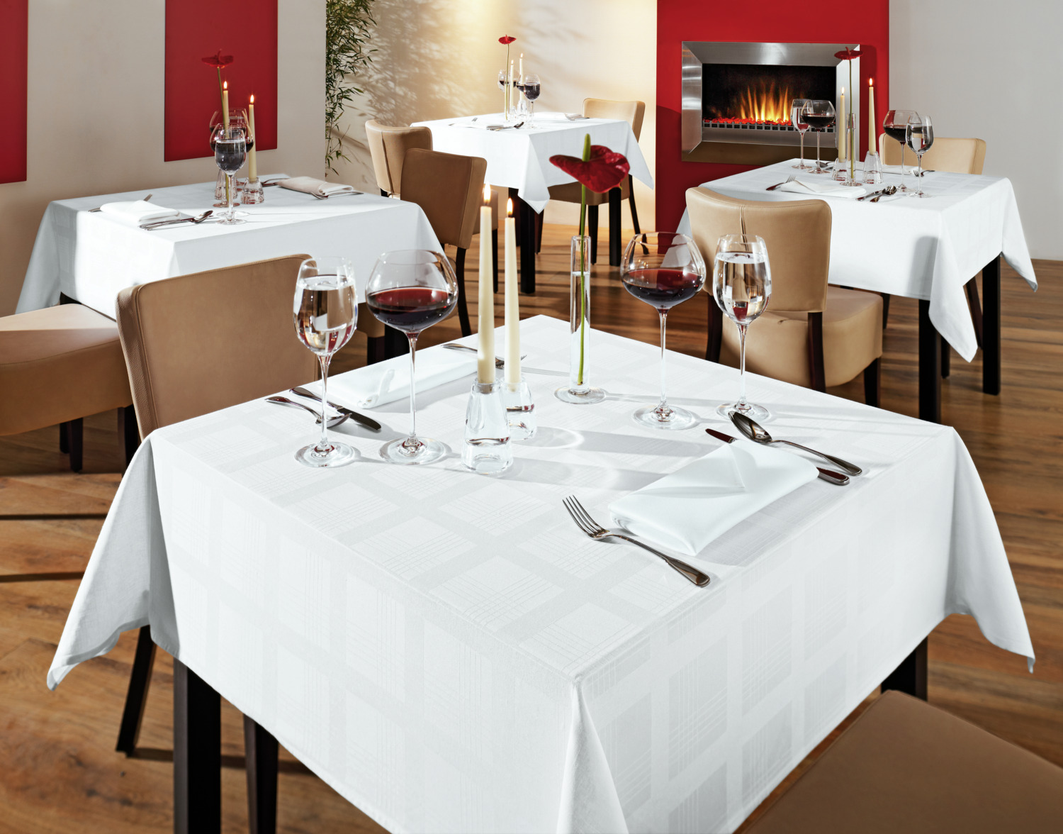 ERWIN M. Cora Jacquard Meter Fabric, 100% Cotton, 280 cm Width, White, Boil-proof, OEKO-TEX Standard 100, Professional Hotel and Catering Fabric