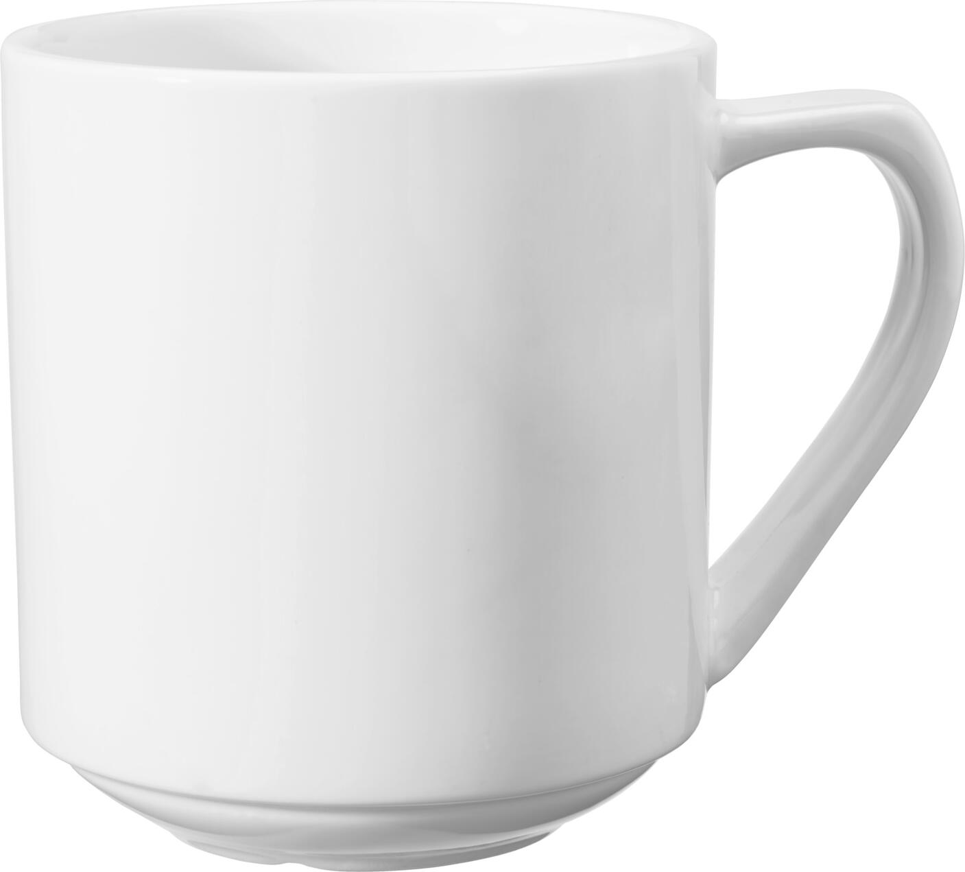VEGA Base Porcelain Mug Set of 60 Pieces, 300 ml White Round Coffee Cups, Dishwasher and Microwave Safe, Stackable Catering Tableware