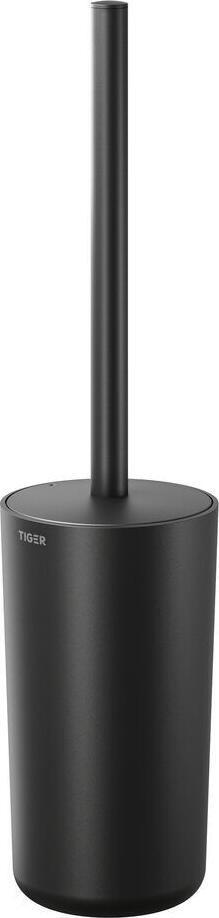 TIGER Coram B.V. Carv toilet brush with holder, free-standing Carv Toilettenbürste mit Halter freistehend Carv toilet brush with holder, free-standing; 8.8x39.1x8.8 cm (LxHxD); black Carv Toilettenbürste mit Halter freistehend; 8.8x39.1x8.8 cm (LxHxT); schwarz Carv is the embodiment of the word tactility. We had to look it up first. The trend is towards tactile materials, and Carv fits this trend perfectly. This holder has a flexible rubber cover. For more hygiene, but also fewer scratches on the toilet bowl. Carv, we love it. Fixing material = stainless steel Product material = ABS (high-quality plastic) Carv ist die Verkörperung des Wortes Taktilität. Wir mussten das auch erst einmal nachschlagen. Der Trend geht zu taktilen Materialien, und Carv entspricht diesem Trend perfekt. Dieser Halter verfügt über einen flexiblen Gummibezug. Für mehr Hygiene, aber auch weniger Kratzer auf der Toilettenschüssel. Carv, wir lieben es. Befestigungsmaterial = Edelstahl Material Produkt = ABS (Kunststoff, hochwertig)