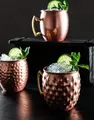 VEGA Glendale Moscow Mule Mug, 550 ml, 18/10 Stainless Steel with Copper Coating, Diamond Pattern, Gold Handle