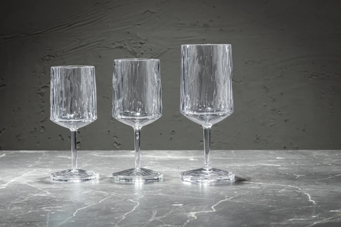 Koziol Classic Wine Club No. 21 Superglas, Unbreakable Plastic Wine Glass, Faceted, 300 ml, Transparent, Set of 12 pieces, Made in Germany