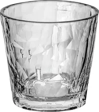 koziol koziol »ideas for friends GmbH Drinking glass Lowball Club No. 22 Superglas, stackable, wit Trinkglas Lowball Club No. 22 Superglas stapelbar mit Eichs Drinking glass Lowball Club No. 22 Superglas, stackable, with filling line; 300 ml, 8.7 cm (H); transparent; 0.25 l Filling line, 2 piece / pack Trinkglas Lowball Club No. 22 Superglas stapelbar mit Eichstrich; 300 ml, 8.7 cm (H); transparent; 0.25 l Eichstrich, 2 Stück / Pack The Superglas is made from shatterproof, high-tech plastic in an attractive faceted design with a conical shape. Complies with legal requirements for all areas where glass is prohibited. Insulates four times better than conventional glass. Shock-resistant, stackable, recyclable, microwave-safe, dishwasher-safe up to a maximum of 70 °C; wash new glasses at over 80 °C for the first time; pH-neutral detergents and a special rinse aid for plastic glasses are recommended. Customisation with your chosen logo – including all-round printing – is available from 100 pieces using the Luxury Print process. For orders of 250 pieces or more, your logo can also be applied using the pad printing process. Or would you like your own custom colour? – We’d be happy to produce this for you from as little as 500 pieces. Das Superglas besteht aus unzerbrechlichem Hightech-Kunststoffmaterial in attraktiven Facettendesign in konischer Form. Erfüllt die gesetzlichen Vorgaben für alle Bereiche mit Glasverbot. Isoliert viermal besser als herkömmliches Glas. Stoßfest, stapelbar, recyclebar, mikrowellengeeignet, spülmaschinengeeignet bis max. 70 °C, neue Gläser erstmals über 80 °C spülen, pH-neutrale Reinigungsmittel und speziellen Klarspüler für Kunststoffgläser empfohlen. Eine Veredelung mit Ihrem Wunsch Logo, gern auch als Rundumdruck ist ab 100 Stück mit dem Luxury Print Verfahren möglich. Ab 250 Stück ist Ihr Logo auch im Tampondruckverfahren möglich. Oder Sie wünschen eine eigene Sonderfarbe? - Diese setzen wir gern bereits ab 500 Stück für Sie um.