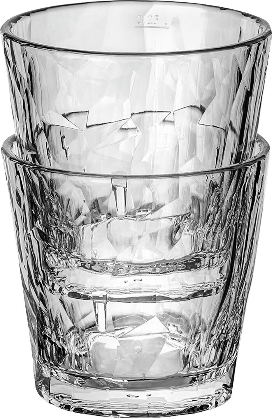 koziol Lowball Club No. 22 Superglas Shatterproof Plastic Whiskey Glasses, 300ml, Transparent, Stackable and Dishwasher Safe, Set of 2