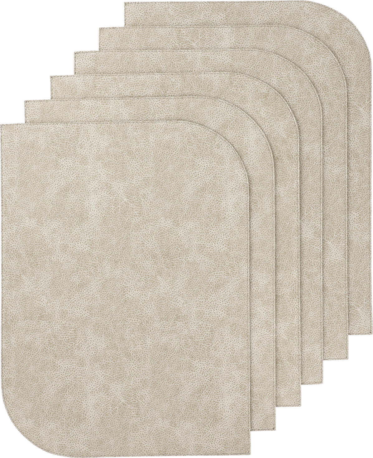 Set 6 placemats Erwin M. Lusini Shana organic, imitație piele, dreptunghiulare, 32.5 x 44 cm, bej taupe, reversibile, sigure pentru alimente