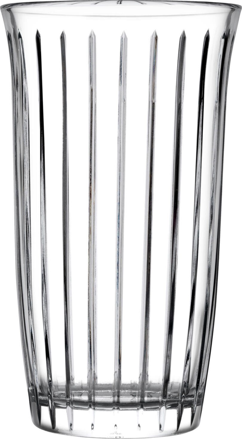 Pasabahçe Pasabahce Cam Sanayii ve Tic. A.S. Sisecam Genel Merkezio Long drink glass Joy  with grooves Longdrinkglas Joy  mit Rillen Long drink glass Joy  with grooves; 475 ml, 8.95x15.3 cm (ØxH); transparent; 4 piece / pack Longdrinkglas Joy  mit Rillen; 475 ml, 8.95x15.3 cm (ØxH); transparent; 4 Stück / Pack The long drink glasses in the Joy range have been specially developed for demanding use in bars, restaurants, hotels and catering establishments. Their distinctive grooved texture on the outside ensures a modern, comfortable grip and a consistently elegant appearance that perfectly showcases every drink. Thanks to an innovative production process featuring an additional flame-finishing treatment, the glasses impress with their exceptional clarity, brilliance and exceptionally fine finish – ideal for cocktails, soft drinks, juices and water. High-quality craftsmanship for visible quality Unlike conventional long-drink glasses, the Joy series is produced using a complex manufacturing process. The flamed finish ensures there are no visible mould lines or seams, resulting in a homogeneous, delicate glass structure. This intricate manufacturing process gives the glasses their premium character whilst making them robust and durable – perfect for daily use in the professional catering sector. Designed for everyday use in the hospitality industry The Joy long drink glasses impress with their high stability, comfortable grip and dishwasher-safe surface, which retains its brilliance even with frequent use. The fine grooved texture ensures a secure grip, even with damp hands or during fast-paced service. Thanks to its timeless, modern design and the range of capacities available, the range is highly versatile – from refreshing highballs and cocktails to water and juice accompaniments at the buffet. * Meticulously crafted glass with a flame-finished surface – no visible seams or joints * Elegant grooved texture for a secure grip and a modern look * High-quality material for long-lasting use in the day-to-day operations of the catering industry * Dishwasher-safe and hygienic – ideal for professional washing processes * More break-resistant than conventional pressed glass thanks to special post-processing * Suitable for restaurants, hotels, catering services and buffets * Available in various sizes and shapes – can be combined within the Joy range Die Longdrinkgläser der Serie Joy wurden speziell für den anspruchsvollen Einsatz in Bars, Restaurants, Hotels und Caterings entwickelt. Ihre charakteristische Rillenstruktur auf der Außenseite sorgt für eine moderne, angenehm griffige Haptik und eine gleichmäßig elegante Optik, die jedes Getränk perfekt in Szene setzt. Dank eines innovativen Produktionsverfahrens mit zusätzlicher Flämmveredelung überzeugen die Gläser durch höchste Klarheit, Brillanz und eine besonders feine Verarbeitung – ideal für Cocktails, Softdrinks, Säfte und Wasser. Hochwertige Verarbeitung für sichtbare Qualität Im Gegensatz zu herkömmlichen Longdrinkgläsern wird bei der Serie Joy ein aufwendiges Fertigungsverfahren eingesetzt. Durch das Flämmen entstehen keine sichtbaren Pressnähte oder Übergänge, wodurch eine homogene, filigrane Glasstruktur entsteht. Diese aufwendige Herstellung verleiht den Gläsern ihren Premiumcharakter und macht sie gleichzeitig robust und langlebig – perfekt für den täglichen Einsatz in der professionellen Gastronomie. Für den Gastro-Alltag konzipiert Die Joy Longdrinkgläser überzeugen durch ihre hohe Stabilität, angenehme Griffigkeit und spülmaschinenfeste Oberfläche, die auch bei häufigem Gebrauch ihre Brillanz behält. Die feine Rillenstruktur sorgt für sicheren Halt, auch bei feuchten Händen oder schnellen Serviervorgängen. Dank ihres zeitlos-modernen Designs und der verschiedenen Füllinhalte lässt sich die Serie flexibel einsetzen – von erfrischenden Highballs über Cocktails bis zu Wasser- und Saftbegleitungen am Buffet. * aufwendig gefertigtes Glas mit flammenveredelter Oberfläche – keine sichtbaren Nähte oder Übergänge * elegante Rillenstruktur für griffige Haptik und moderne Optik * hohe Materialqualität für den dauerhaften Einsatz im Gastro-Alltag * spülmaschinenfest und hygienisch – ideal für den professionellen Spülprozess * bruchresistenter als herkömmliches Pressglas dank spezieller Nachbearbeitung * geeignet für Restaurants, Hotels, Caterings und Buffets * in verschiedenen Größen und Formen erhältlich – kombinierbar innerhalb der Joy-Serie