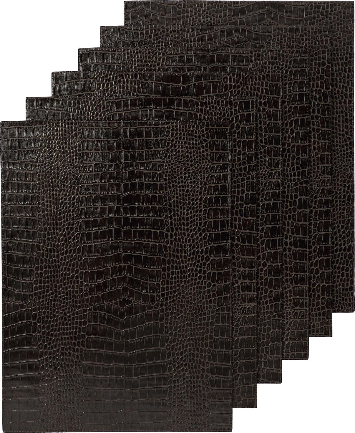 ERWIN M. LUSINI Solutions GmbH Placemat Nobile rectangular Tischset Nobile rechteckig Placemat Nobile rectangular; 32.5x44 cm (WxL); brown; rectangular; 6 piece / pack Tischset Nobile rechteckig; 32.5x44 cm (BxL); braun; rechteckig; 6 Stück / Pack 100% polyurethane. Weight approx. 1150 g/m². Placemat made of imitation leather. Has a non-slip underside and a durable surface. Suitable for indoor and protected outdoor use. Easy to clean. Tischset aus Kunstleder. Besitzt eine rutschhemmende Unterseite und eine strapazierfähige Oberfläche. Für den Innen- und den geschützten Außenbereich geeignet. Pflegeleicht.