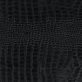 Set de 6 piese placemat Lusini Nobile dreptunghiular, imitație piele cu textura crocodil, antiderapant, Culoare: Negru, 32.5 x 44 cm