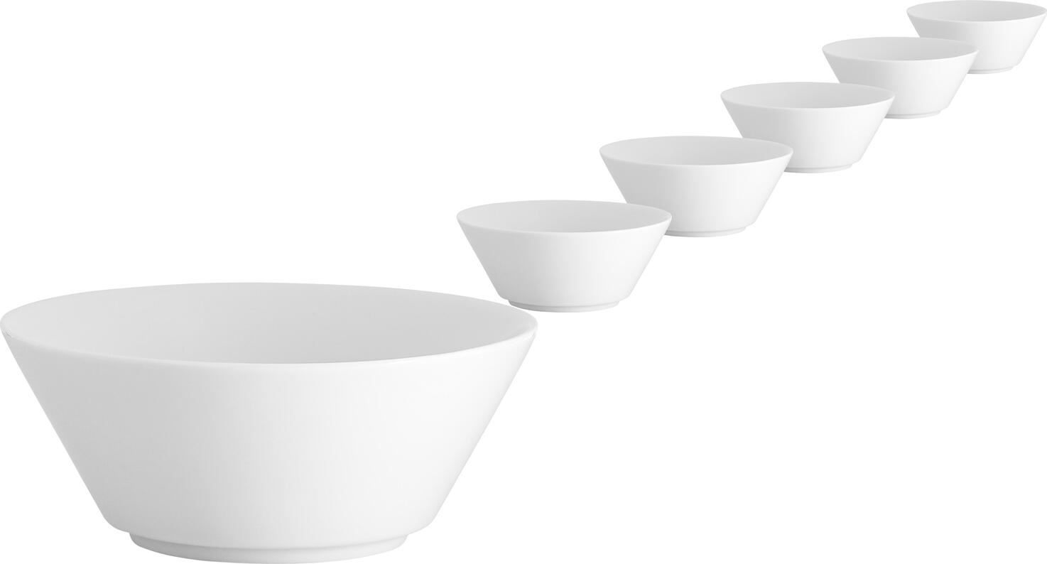 VEGA Base Conical Porcelain Bowl, 600 ml, Professional Catering Hotelware, Dishwasher and Microwave Safe, Set of 2