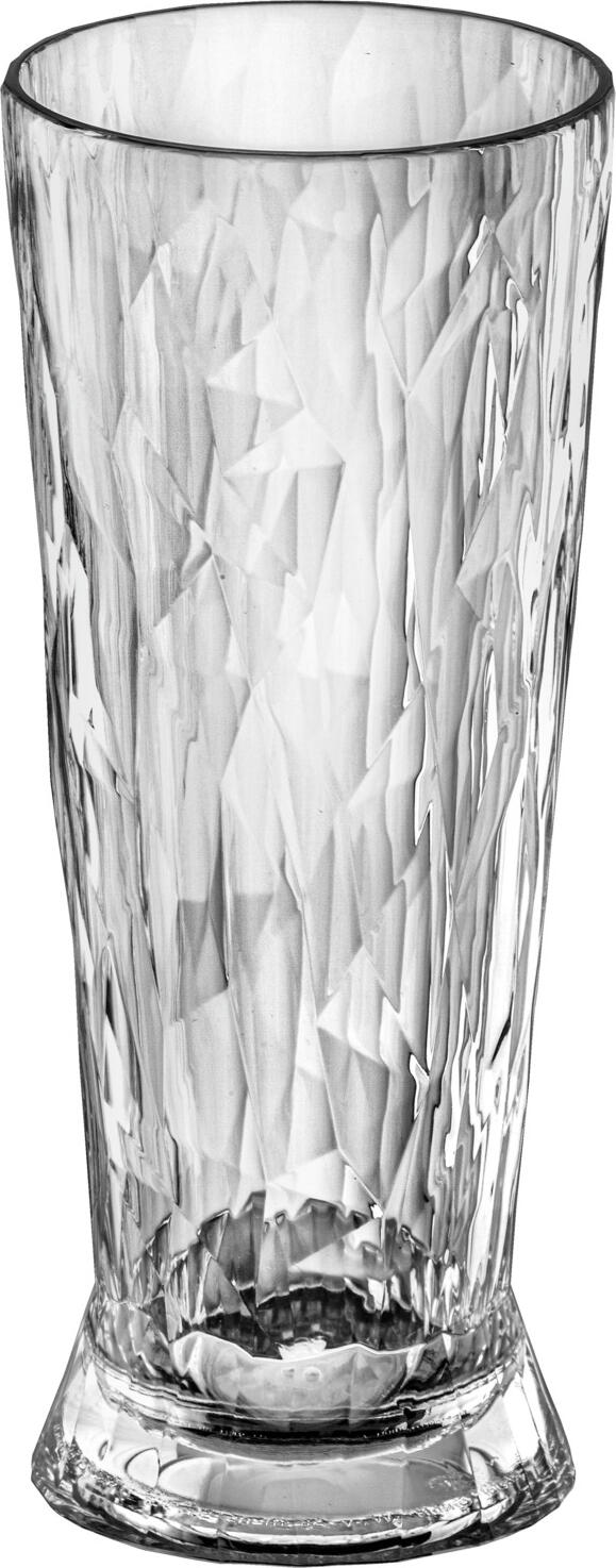 koziol koziol »ideas for friends GmbH Beer glass Bier Club No. 10 Superglas with filling line Bierglas Bier Club No. 10 Superglas mit Eichstrich Beer glass Bier Club No. 10 Superglas with filling line; 410 ml, 7.4x17.7 cm (ØxH); transparent; 0.3 l Filling line, 12 piece / pack Bierglas Bier Club No. 10 Superglas mit Eichstrich; 410 ml, 7.4x17.7 cm (ØxH); transparent; 0.3 l Eichstrich, 12 Stück / Pack The Superglas is made of unbreakable high-tech plastic material in attractive faceted design and is perfect for all pils, premium beers and beer-based mixed drinks. Satisfies the legal requirements for all areas where glasses are banned. Insulates four times better than conventional glass. Impact-resistant, recyclable, suitable for dishwasher up to a maximum of 70°C, wash new glasses for the first time at over 80°C, pH-neutral cleaning supplies and special rinse aid for plastic glasses are recommended. Orders of 280 pieces or more can also be customized with your engraved logo. Das Superglas besteht aus unzerbrechlichem Hightech-Kunststoffmaterial in attraktiven Facettendesign für alle Pils- und Premiumbiere sowie Biermixgetränke. Erfüllt die gesetztlichen Vorgaben für alle Bereiche mit Glasverbot. Isoliert viermal besser als herkömmliches Glas. Stoßfest, recyclebar,  spülmaschinengeeignet bis max. 70 °C, neue Gläser erstmals über 80 °C spülen, pH-neutrale Reinigungsmittel und speziellen Klarspüler für Kunststoffgläser empfohlen. Eine Veredelung mit Ihrem Wunsch Logo, gern auch als Rundumdruck ist ab 100 Stück mit dem Luxury Print Verfahren möglich. Ab 250 Stück ist Ihr Logo auch im Tampondruckverfahren möglich. Oder Sie wünschen eine eigene Sonderfarbe? - Diese setzen wir gern bereits ab 500 Stück für Sie um.