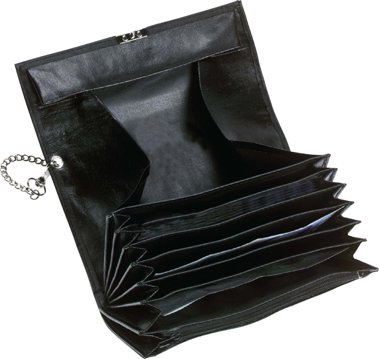 PULSIVA LUSINI Solutions GmbH Waiter's purse Basic Kellnerbörse Basic Waiter's purse Basic; 18.3x9.6 cm (LxW); black; rectangular Kellnerbörse Basic; 18.3x9.6 cm (LxB); schwarz; rechteckig Robust wallet made of black imitation leather. Order the matching holster at the same time. Robuste Geldbörse aus schwarzem Kunstleder. Passende Halftertasche gleich mitbestellen.
