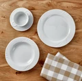 Pulsiva Swing 2.0 Deep Plate Set of 6, White Porcelain, 23 cm Diameter, 340 ml Capacity, Dishwasher and Microwave Safe, Stackable