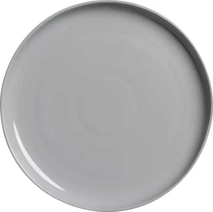 Set de 6 farfurii plate PULSIVA Guscia, 27.2 cm din Porțelan, Gri, Design Rotund fără Margine, Compatibile cu Mașina de Spălat Vase și Cuptorul cu Microunde
