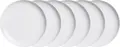 PULSIVA Guscia Flat Plates, White Porcelain, 21.6 cm Diameter, Dishwasher and Microwave Safe, Sturdy Design, Set of 6