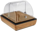 Set de 4 piese Vitrină pentru bufet VEGA Montana, Dimensiune GN 1/2, Lemn de stejar masiv și capac rulant din Tritan fără BPA, 36.5 x 30.5 x 27.4 cm