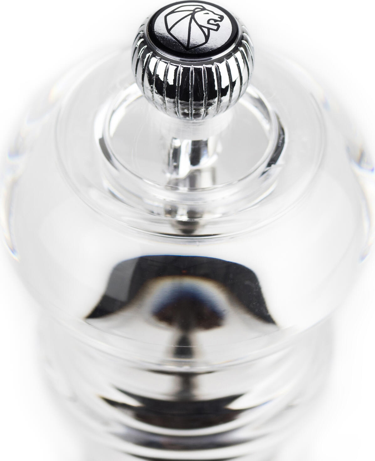 Set de 6 piese Râșniță de piper manuală Peugeot Nancy, Corp din sticlă acrilică transparentă, Reglaj finete măcinare, Înălțime 12 cm