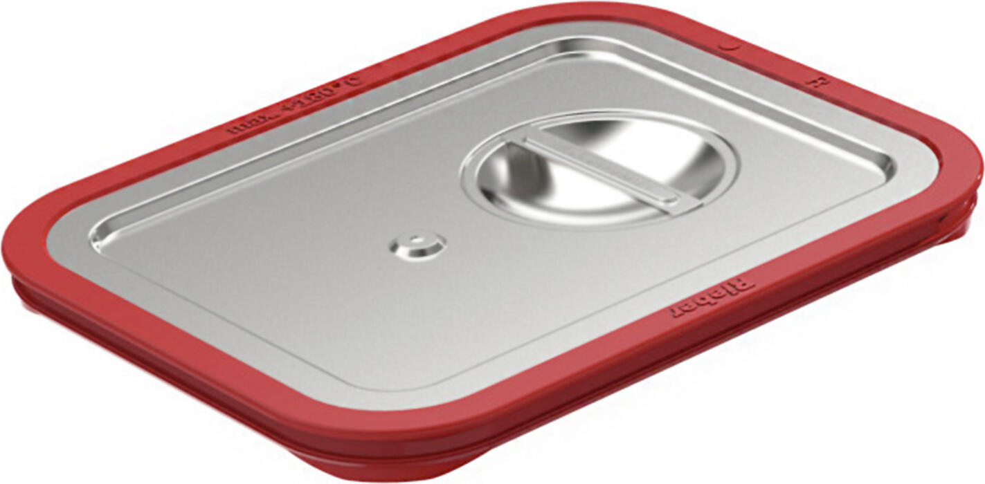 Rieber Rieber GmbH GN press-in lid 1/2, watertight, Rieber GN Steckdeckel 1/2 wasserdicht Rieber GN press-in lid 1/2, watertight, Rieber; GN 1/2, 32.5x26.5 cm (LxW); silver GN Steckdeckel 1/2 wasserdicht Rieber; GN 1/2, 32.5x26.5 cm (LxB); silber Rieber GN press-in lid made of robust, high-quality stainless steel 18/10 with silicone seal, watertight. Rieber GN-Steckdeckel aus robustem, hochwertigem Edelstahl 18/10 mit Silikondichtring, wasserdicht.