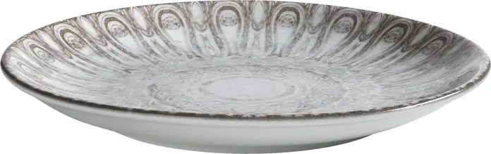 VEGA Kalaya Porcelain Flat Plates, Round 20.5 cm, Taupe, Digital Printing Mandala Design, Dishwasher and Microwave Safe, Set of 6