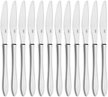 Set de 12 piese Cutit de masa VEGA Salerno, Otel inoxidabil cromat 13/0, Poluit oglinda, 22.5 cm, Argintiu