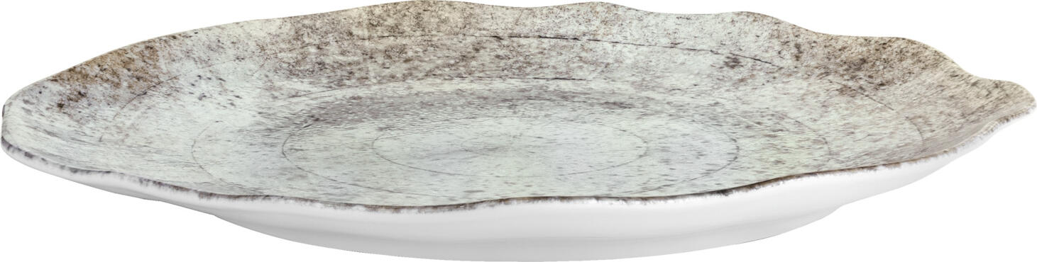 VEGA Gironia Flat Plates, Organic Irregular Edge, 32.5 cm, Taupe, Digital Print, Dishwasher and Microwave Safe, Set of 4