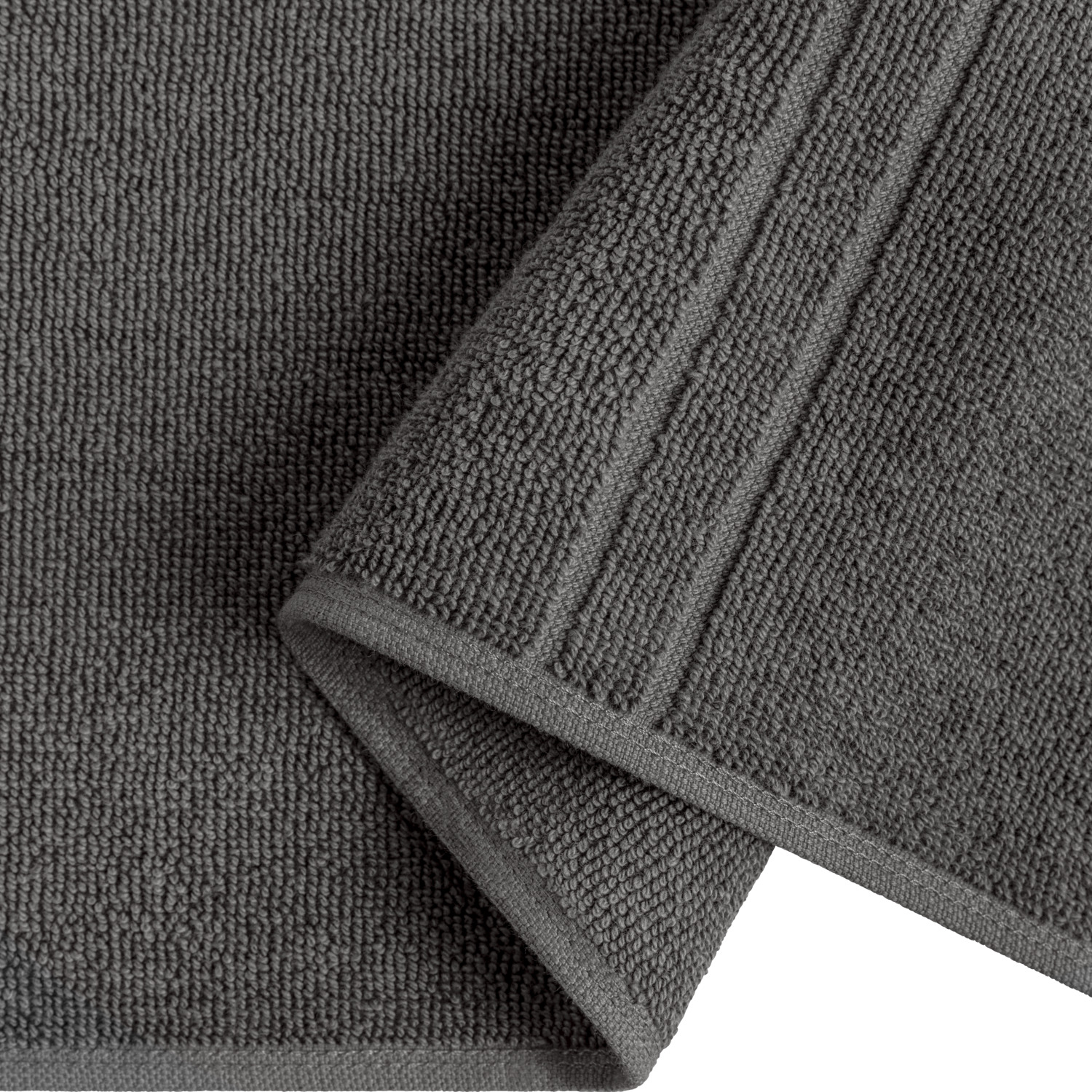 ERWIN M. LUSINI Dina Bath Mat, 100% Cotton Twisted Terry, 50 x 70 cm, Anthracite, OEKO-TEX Standard 100 Certified, High Quality Durable Fabric