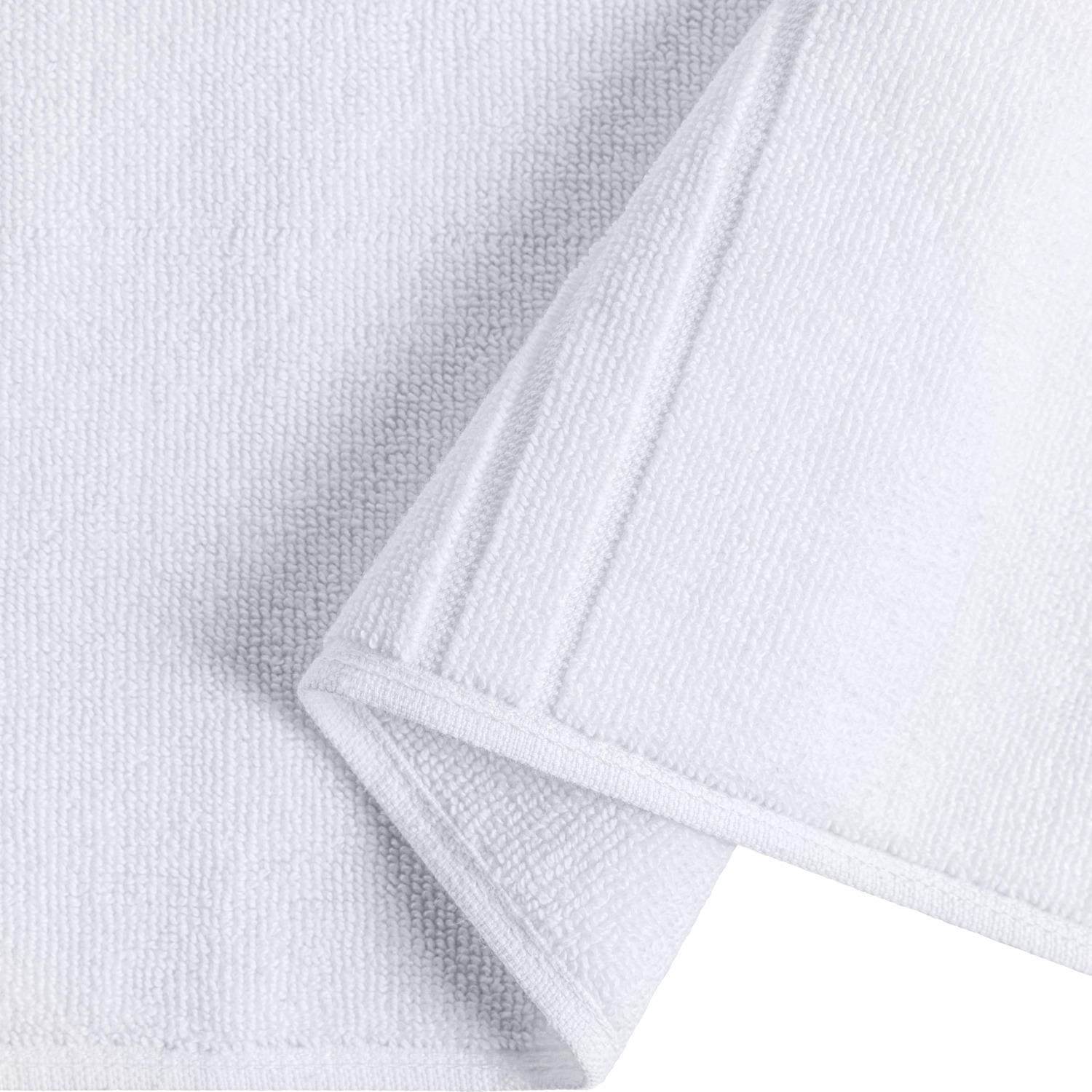 ERWIN M. LUSINI Dina Bath Mat, 100% Cotton Twisted Terry, 50 x 70 cm, White, OEKO-TEX Standard 100 Certified, Durable and Bleach Resistant