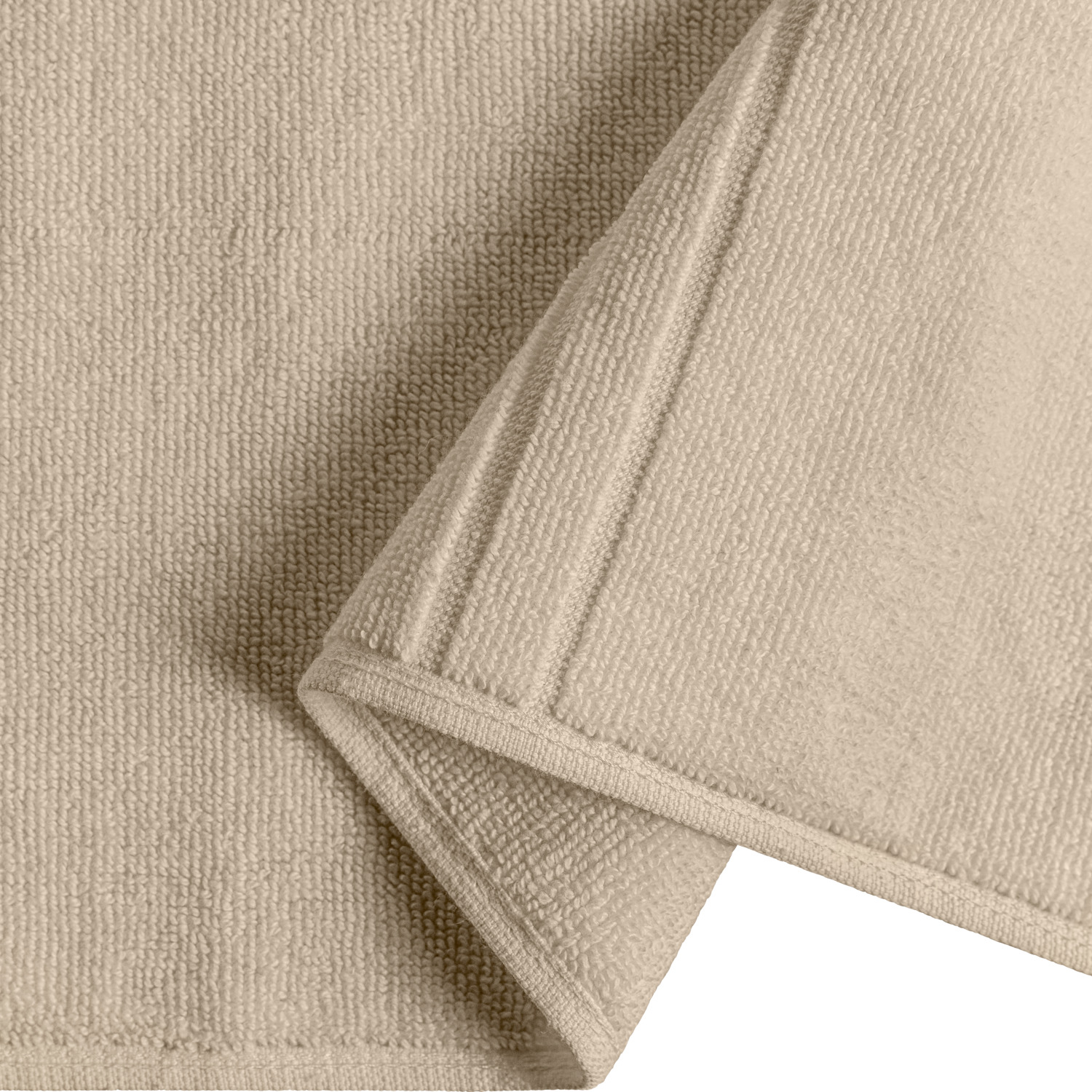 LUSINI Dina Bath Mat, 100% Cotton Twisted Terry, 50 x 70 cm, Beige, OEKO-TEX Standard 100 Certified, High Quality Durable Bathroom Rug