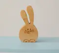 Set de 5 piese Iepurași din Lemn Natural, Figurine în Dimensiuni Gradate cu Detalii Gravate pentru Copii și Decor