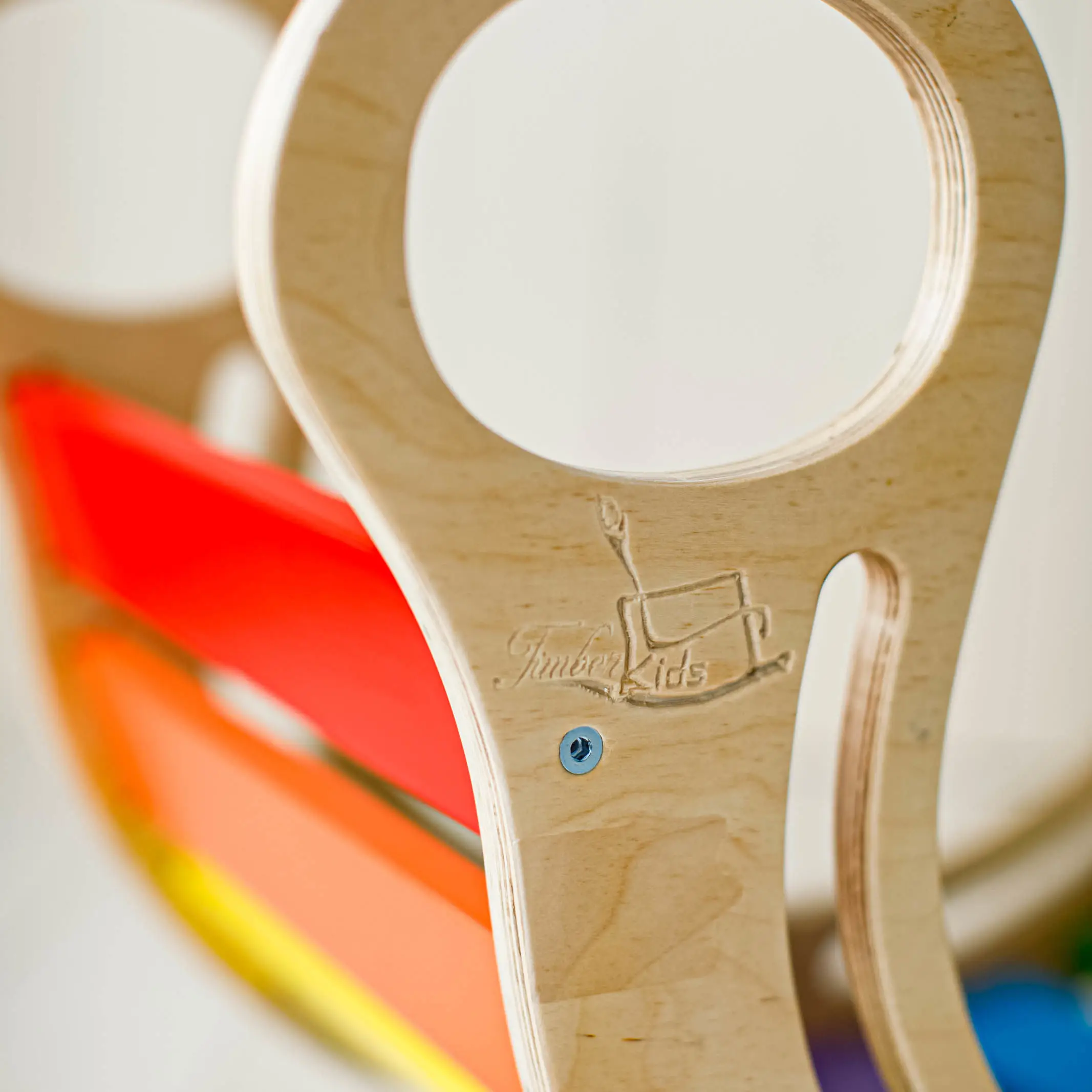 Timber Kids Rainbow Mini Rocker, Multifunctional Wooden Balance Board Slide Bridge Chair, Moisture Resistant, Rounded Safety Corners