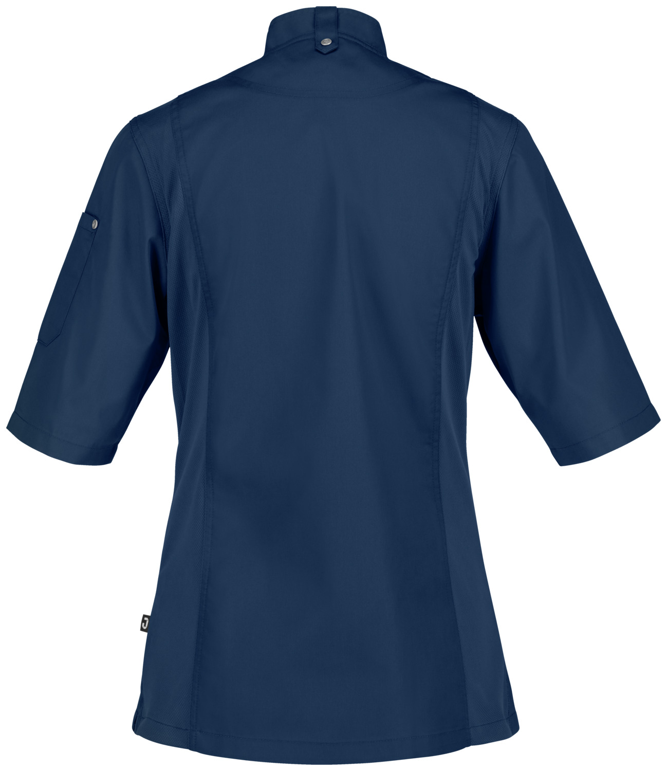 Jobeline Carter Women's Short-Sleeved Chef Jacket, 65% Polyester 35% Cotton, Breathable Mesh Inserts, Navy, OEKO-TEX Standard 100, 23.HDE.44540