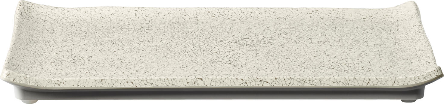 VEGA Romulus Rectangular Buffet Platter Set of 6, Melamine GN 1/3, 32.5 x 17.6 x 2 cm, Beige Crackle-effect, Dishwasher Safe, Stackable