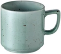 Set de 6 cești de espresso VEGA Alessia, 90ml, Porțelan, Turcoaz cu pete irregulare, Stivuibile, Sigure la Mașina de Spălat Vase și Cuptor cu Microunde