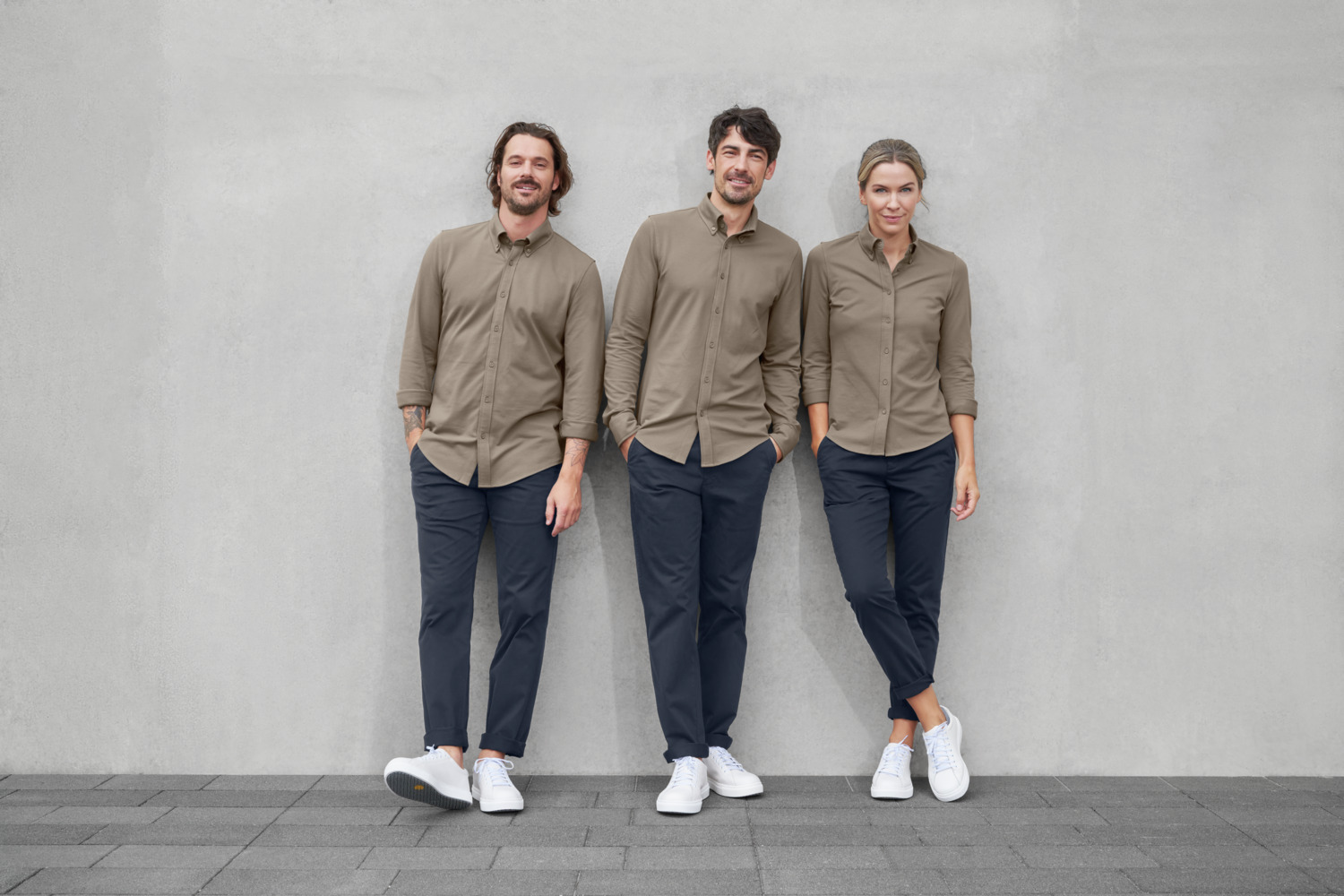 JOBELINE Women's Piqué Long Sleeve Blouse, 95% Cotton 5% Elastane, Button-down Collar, Extra-long Back, OEKO-TEX Standard 100, i 30128500