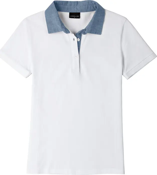 Tricou Polo Jobeline Cato Chambray pentru femei, material Pique bumbac spandex, usor de intretinut si rezistent la cute, OEKO-TEX Standard 100, 23.HDE.44540