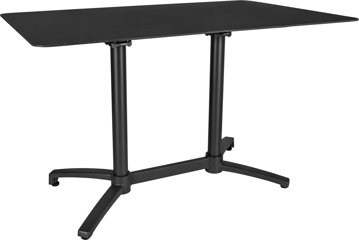 VEGA LUSINI Solutions GmbH Outdoor aluminum table Taipa rectangular Outdoor-Aluminium-Tisch Taipa rechteckig Outdoor aluminum table Taipa rectangular; 120x80x72 cm (LxWxH); Table top black, base black; rectangular Outdoor-Aluminium-Tisch Taipa rechteckig; 120x80x72 cm (LxBxH); Platte schwarz, Gestell schwarz; rechteckig High-quality aluminum table with powder coating for outdoor use, with folding top. The material is particularly robust, rust-proof and UV-resistant. Thanks to the powder coating, the surface not only impresses with its elegant appearance, but also with its increased scratch resistance and durability. Available in various colors and sizes. Hochwertiger Aluminium-Tisch mit Pulverbeschichtung für den Außenbereich, mit klappbarem Top. Das Material ist besonders robust, rostfrei und UV-beständig. Dank der Pulverbeschichtung überzeugt die Oberfläche nicht nur durch eine edle Optik, sondern auch durch erhöhte Kratzfestigkeit und Langlebigkeit. In verschiedenen Farben und Größen erhältlich.