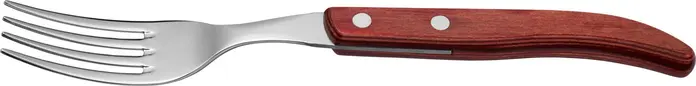VEGA Laguiole Picanha Fork Set of 6, 18/10 Chrome-Nickel Stainless Steel, Polywood Handle, Red, 22.1 cm, Dishwasher Safe