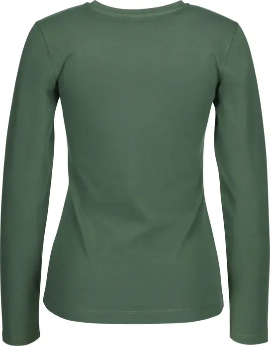 Jobeline Malme Women's Long-Sleeved Shirt, Regular Fit, 95% Cotton 5% Elastane Fine Jersey, OEKO-TEX Standard 100, Olive, 2XL