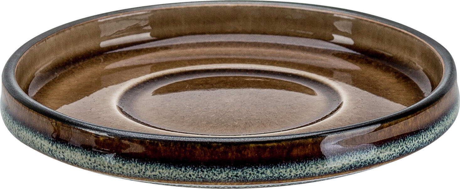 Cosy & Trendy Quintana Espresso Saucers, Handmade Porcelain, 12 cm, Color: Amber, Dishwasher and Microwave Safe