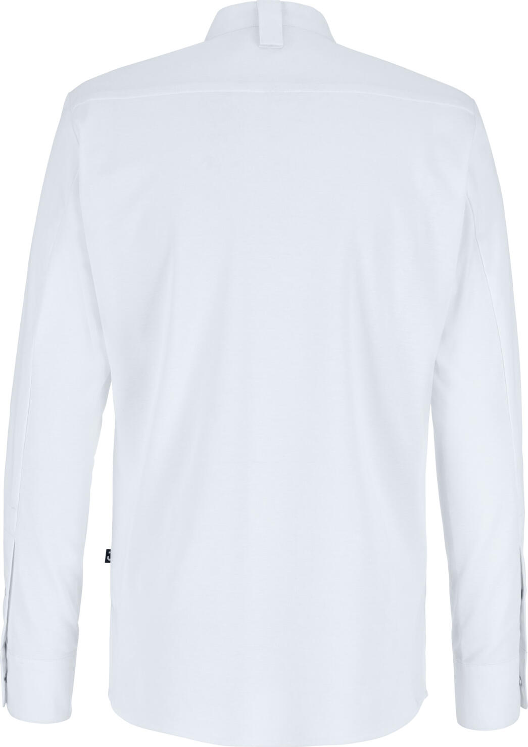 Jobeline Luca Men's Long-Sleeved Chef's Shirt, 65% Polyester 35% Cotton, White, Straight Cut with Snap Button Placket and Piqué Elastic Sections
